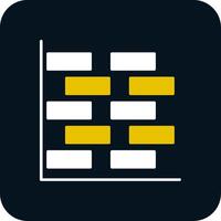 gantt grafico glifo Due colore icona vettore