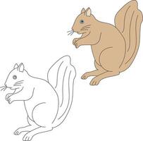 scoiattolo clipart impostare. cartone animato selvaggio animali clipart impostato per Gli amanti di natura vettore