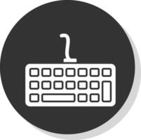 tastiera glifo grigio cerchio icona vettore