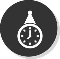 parete orologio glifo grigio cerchio icona vettore