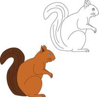 scoiattolo clipart impostare. cartone animato selvaggio animali clipart impostato per Gli amanti di natura vettore