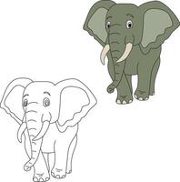 elefante clipart impostare. cartone animato selvaggio animali clipart impostato per Gli amanti di natura vettore