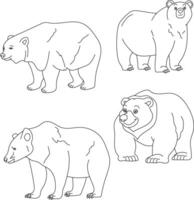 orso clipart impostare. cartone animato selvaggio animali clipart impostato per Gli amanti di natura vettore