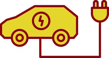 icona a due colori della linea di auto elettriche vettore