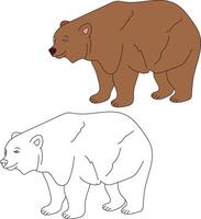 orso clipart impostare. cartone animato selvaggio animali clipart impostato per Gli amanti di natura vettore