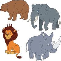 colorato animali clipart impostare. cartone animato selvaggio animali clipart impostato per Gli amanti di natura vettore