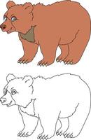 orso clipart impostare. cartone animato selvaggio animali clipart impostato per Gli amanti di natura vettore