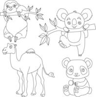 schema animali clipart impostare. cartone animato selvaggio animali clipart impostato per Gli amanti di natura vettore