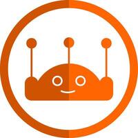 chatbot glifo arancia cerchio icona vettore