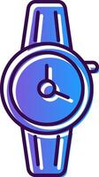 orologio da polso pendenza pieno icona vettore