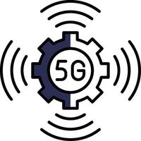 5g pieno metà tagliare icona vettore