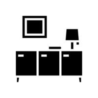 minimalista arredamento stile di vita glifo icona illustrazione vettore