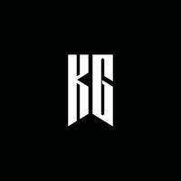 kg logo monogramma con stile emblema isolato su sfondo nero vettore