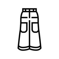 larghi jeans Vintage ▾ moda linea icona illustrazione vettore