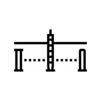 centro palo croquet gioco linea icona illustrazione vettore