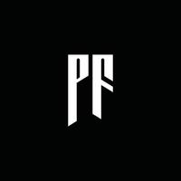 pf logo monogramma con stile emblema isolato su sfondo nero vettore