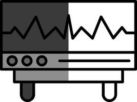 cardiogramma pieno metà tagliare icona vettore