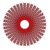 astratto il giro modello nel il modulo di rosso e nero croci disposte nel un' cerchio su un' bianca sfondo vettore
