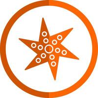 stella marina glifo arancia cerchio icona vettore