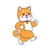 cartone animato giapponese contento shiba inu personaggio vettore