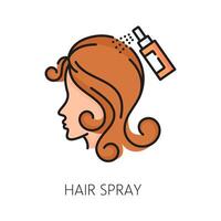 capelli spray cura e trattamento magro linea colore icona vettore