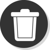 spazzatura può glifo grigio cerchio icona vettore