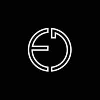 modello di progettazione del contorno di stile del nastro del cerchio del logo del monogramma ec vettore