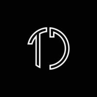 modello di progettazione del profilo di stile del nastro del cerchio del logo del monogramma tc vettore