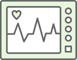 ecg macchina fillay icona vettore