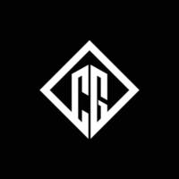 cg logo monogramma con modello di design in stile rotazione quadrata vettore