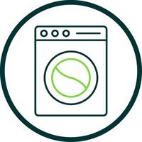 lavanderia linea cerchio icona vettore