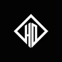 monogramma logo hd con modello di design in stile rotazione quadrata vettore