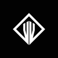 monogramma logo vv con modello di design in stile rotazione quadrata vettore