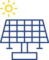 icona a due colori della linea del pannello solare vettore