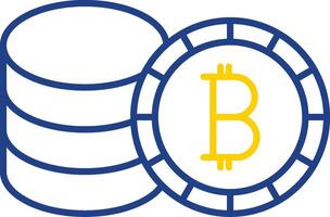 icona a due colori della linea bitcoin vettore
