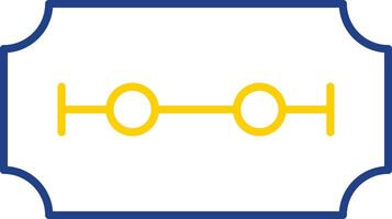 icona a due colori della linea della lama del rasoio vettore