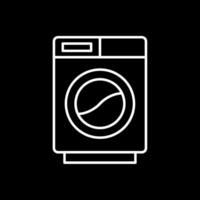 icona della linea della lavatrice invertita vettore