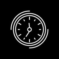 icona della linea dell'orologio invertita vettore