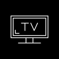 icona della linea tv invertita vettore