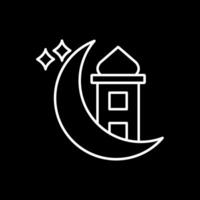 Ramadan linea rovesciato icona vettore