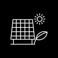 icona invertita della linea del pannello solare vettore
