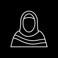 musulmano donna linea rovesciato icona vettore