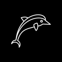 delfino linea rovesciato icona vettore
