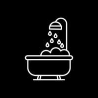 icona della linea della vasca da bagno invertita vettore