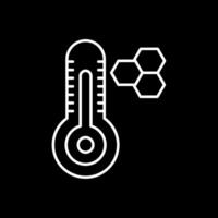 icona della linea del termometro invertita vettore
