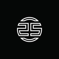 zs logo monogramma con modello di design arrotondato cerchio spazio negativo vettore