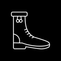 icona invertita linea di stivali da pioggia vettore