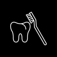 icona invertita della linea dello spazzolino da denti vettore