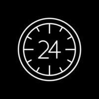 Icona della linea 24 ore invertita vettore