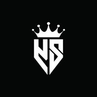 ys logo monogramma stile emblema con modello di design a forma di corona vettore